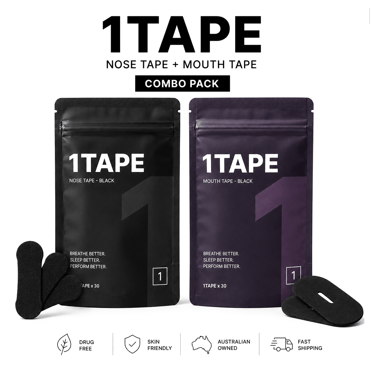 Nose + Mouth Tape Combo Pack - 1TAPE